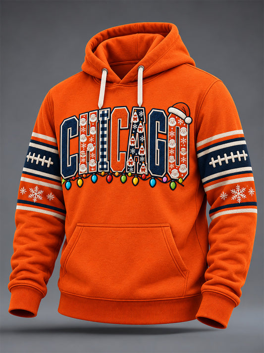 Men's Football Gameday Gift For Football Fans Print Oversized Drop-Shoulder Hoodie with Pockets