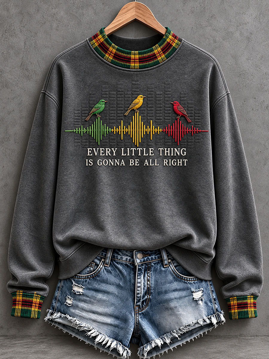 Women’s Every Little Thing Is Gonna Be All Right Mock-Neck Sweatshirt