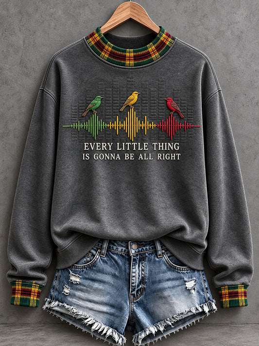 Women’s Every Little Thing Is Gonna Be All Right Mock-Neck Sweatshirt
