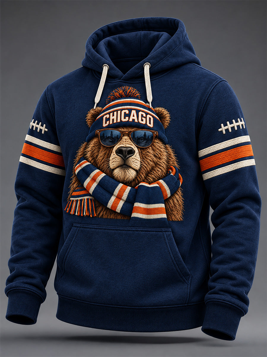 Men's Football Gameday Gift For Football Fans Print Oversized Drop-Shoulder Hoodie with Pockets