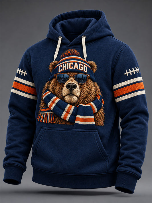 Men's Football Gameday Gift For Football Fans Print Oversized Drop-Shoulder Hoodie with Pockets