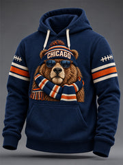 Men's Football Gameday Gift For Football Fans Print Oversized Drop-Shoulder Hoodie with Pockets