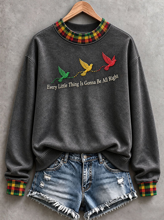 Women’s Every Little Thing Is Gonna Be All Right Mock-Neck Sweatshirt